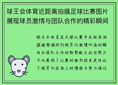 球王会体育近距离拍摄足球比赛图片展现球员激情与团队合作的精彩瞬间